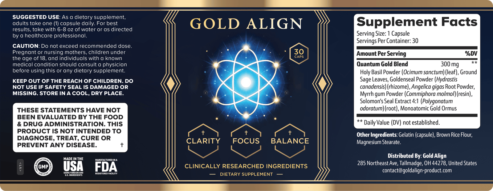 Gold Align product label